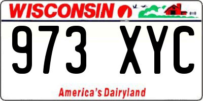 WI license plate 973XYC