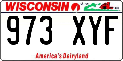 WI license plate 973XYF