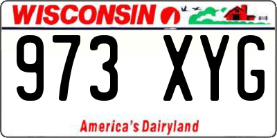 WI license plate 973XYG