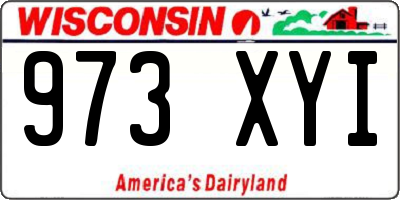 WI license plate 973XYI