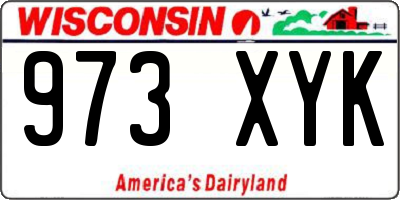 WI license plate 973XYK