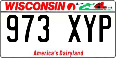 WI license plate 973XYP