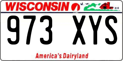 WI license plate 973XYS
