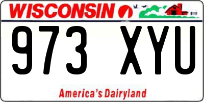 WI license plate 973XYU