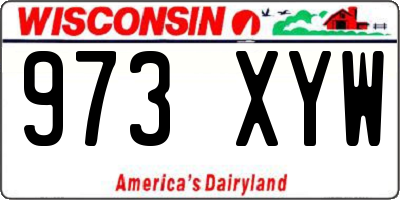 WI license plate 973XYW