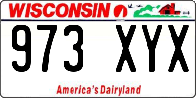 WI license plate 973XYX