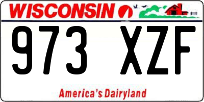 WI license plate 973XZF