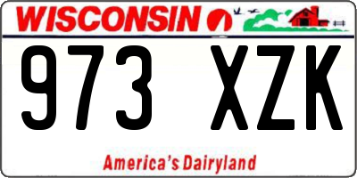 WI license plate 973XZK