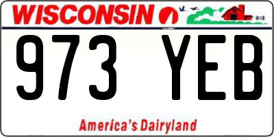 WI license plate 973YEB