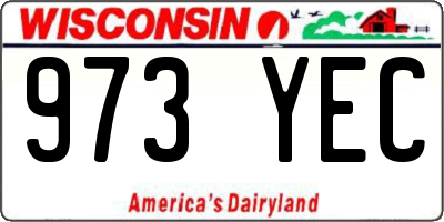WI license plate 973YEC
