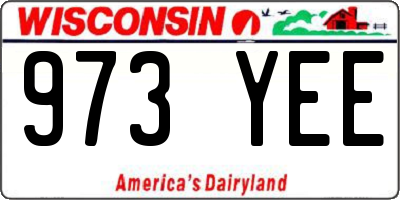 WI license plate 973YEE
