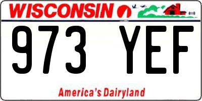 WI license plate 973YEF