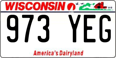WI license plate 973YEG