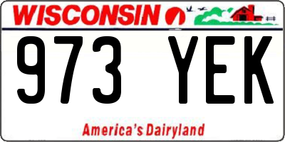 WI license plate 973YEK