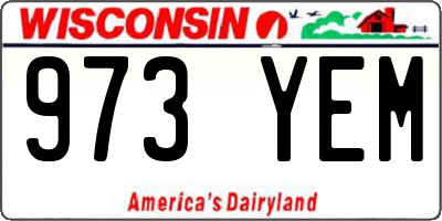 WI license plate 973YEM