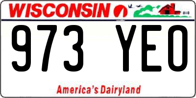 WI license plate 973YEO