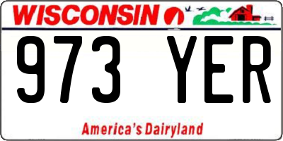 WI license plate 973YER