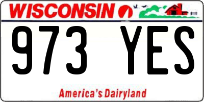 WI license plate 973YES