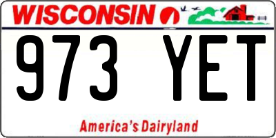 WI license plate 973YET