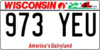 WI license plate 973YEU