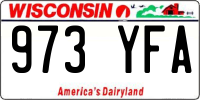 WI license plate 973YFA