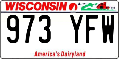 WI license plate 973YFW