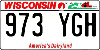 WI license plate 973YGH