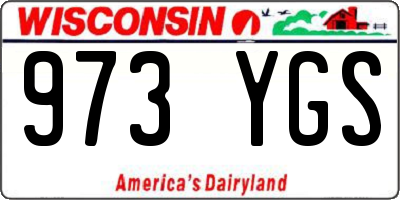 WI license plate 973YGS