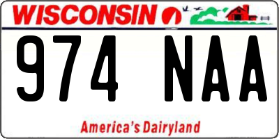 WI license plate 974NAA