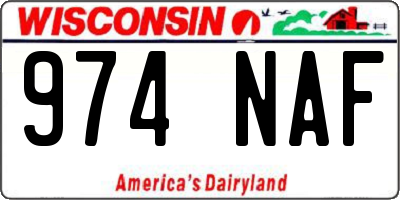 WI license plate 974NAF