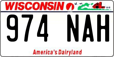 WI license plate 974NAH