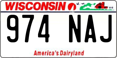 WI license plate 974NAJ