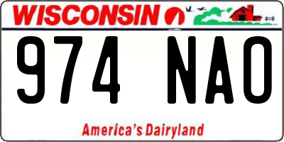 WI license plate 974NAO