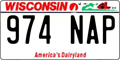 WI license plate 974NAP