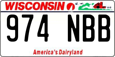 WI license plate 974NBB
