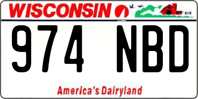 WI license plate 974NBD