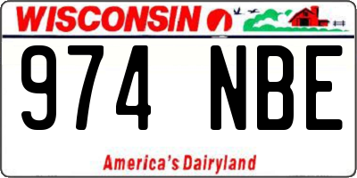 WI license plate 974NBE