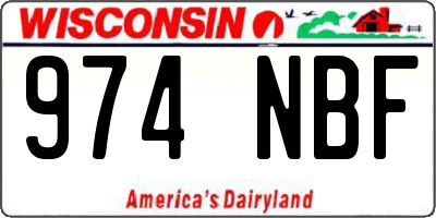WI license plate 974NBF