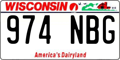 WI license plate 974NBG