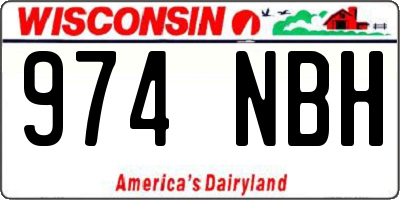 WI license plate 974NBH
