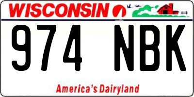 WI license plate 974NBK
