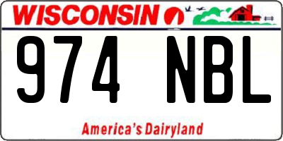 WI license plate 974NBL