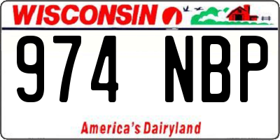 WI license plate 974NBP