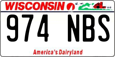 WI license plate 974NBS