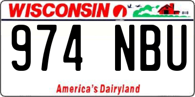 WI license plate 974NBU