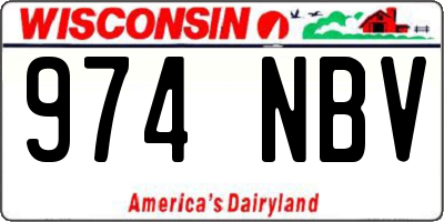 WI license plate 974NBV