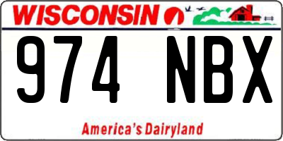 WI license plate 974NBX