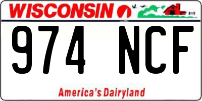 WI license plate 974NCF