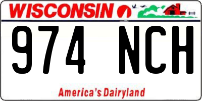 WI license plate 974NCH
