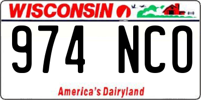 WI license plate 974NCO